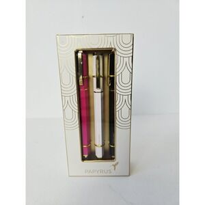 Papyrus set of 3 black ballpoint pens NEW pink black